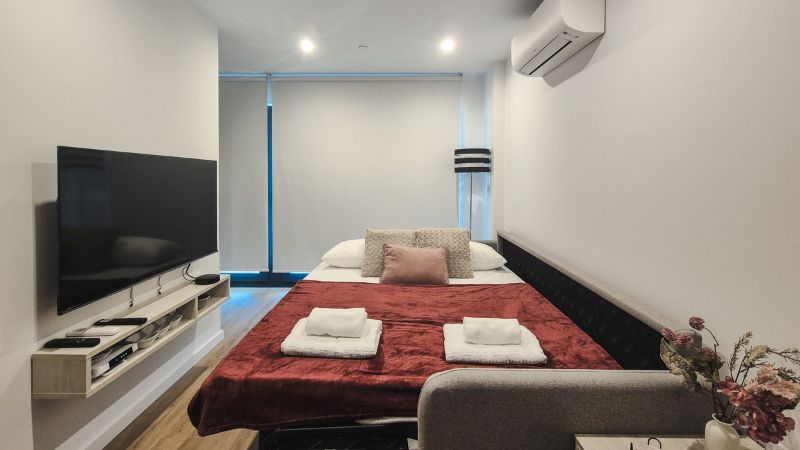 Sofa and sleeping area Victory Suites Gibraltar
