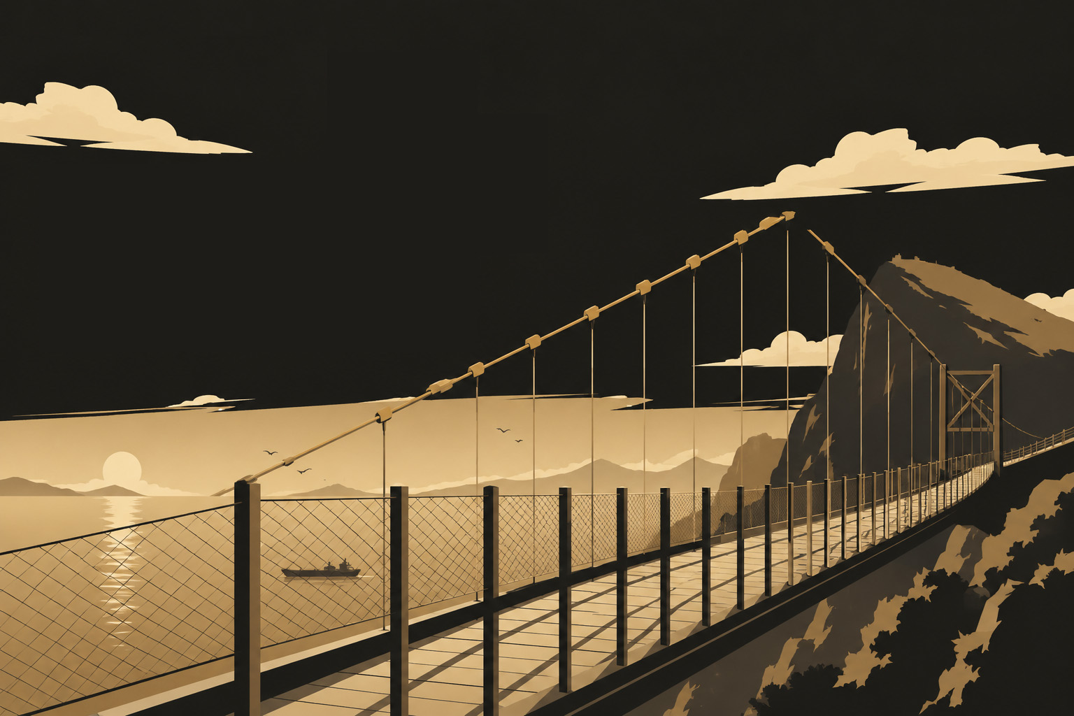 Windsor Suspension Bridge Gibraltar Upper Rock Nature Reserve