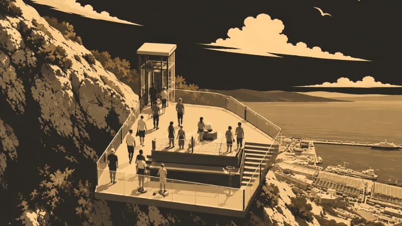 Skywalk Gibraltar glass platform 340 metres views three countries